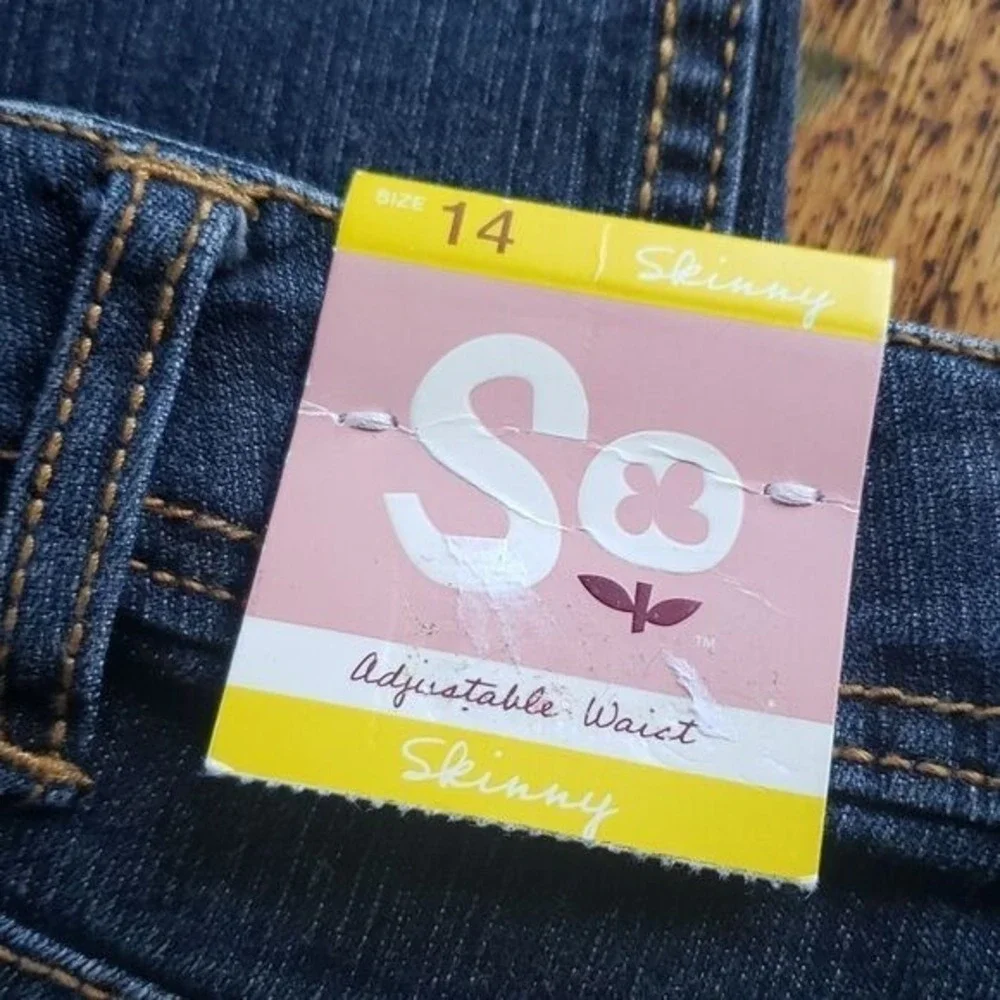 So Brand Girls Cheetah-Detail Jeans So Brand Size 14  NWT Adj Waist Denim